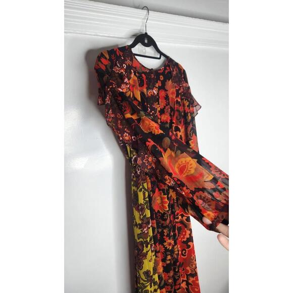 Loft Prairie Maxi Dress in Woodland Print Size M Boho Cottagecore Gypsy Peasant - Picture 5 of 9